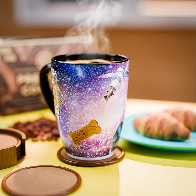 Color Changing Space Dog Coffee Mug 15oz – Astronaut Pitbull & Husky Galaxy Reveal – Funny Heat Sensitive Novelty Dog Mug, Unique Gift for Men, Women, Dog Lovers, Christmas, Birthday, Stocking Stuffer