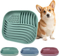 Slow Feeder Dog Bowl for Medium & Small Pets, Anti Choking Pets Slow Feeder with 3-Zone Puzzle Design, Wet Food Silicone Cat Bowl with Non-Slip Base, Dishwasher Microwave Safe(Green, 1.5 Cup)