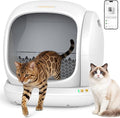 Meowant Self Cleaning Cat Litter Box - Open-Top Automatic Litter Box with APP, 0 Risk of Stuck Cats, Safer Automatic Litter Boxs, Low Entrance for Multiple Cats