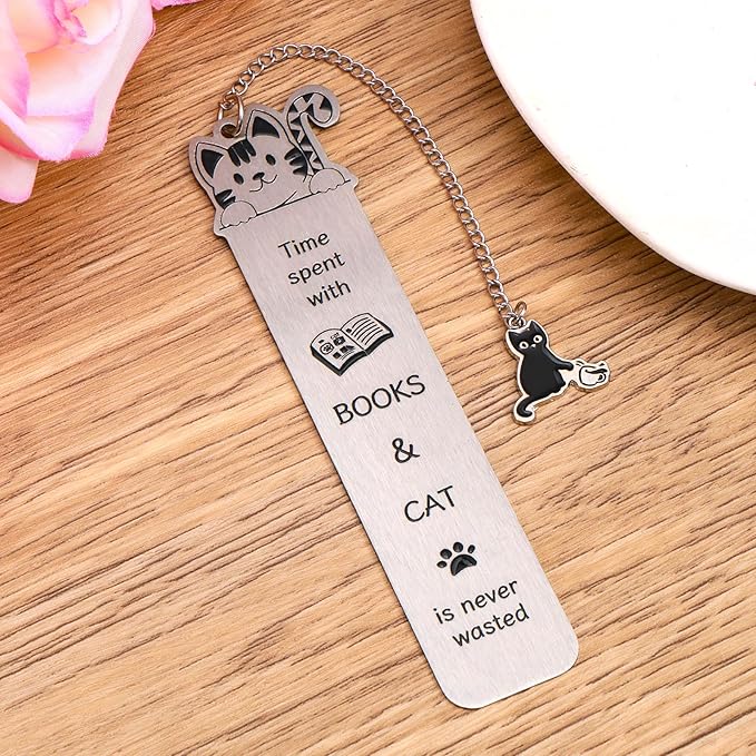 Cat Bookmark for Women, Cute Bookmarks Aesthetic Funny Gifts Reading Accessories for Book & Cat Lovers Women Men Readers Teens Kids Girls Boys