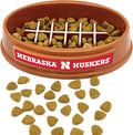 NCAA Super-Bowl - Nebraska Cornhuskers Slow Feeder Dog Bowl. Football Design Slow Feeding Cat Bowl for Healthy Digestion. Non-Slip Pet Bowl for Large & Small Dogs & Cats