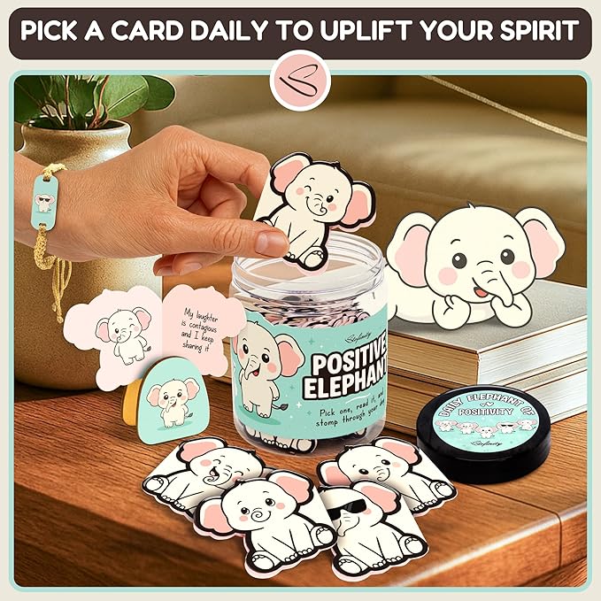 Stofinity White Elephant Gifts For Women - Jar Of Daily Affirmation Cards For Teen Girls Trendy Stuff, Best Friend Birthday Gifts For Women Unique, Long Distance Friendship Gift For Christmas, Easter