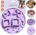 Awoo Snackaroni - Silicone Slow Feeder for Dog Bowls Over 5.5-Inches - Non-Slip, Wet and Dry Food-Compatible Pet Dish with Suction Cups - Extends Mealtime for Fast Eaters - Dishwasher Safe (Lavender)