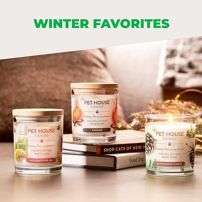 Pet House Pet Odor Candle Plant Based Scented Candle Clean Burning, Long Lasting for Home, Gingerbread Cookies 2 Pack