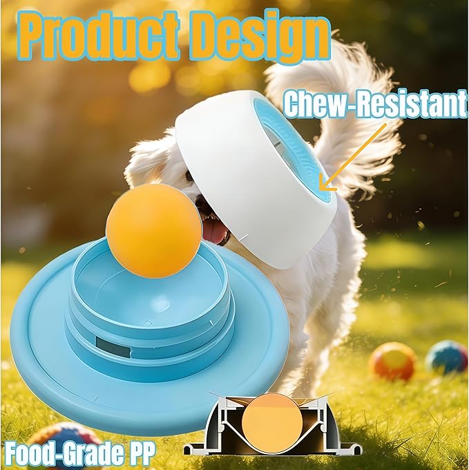 Dog Slow Feeder Bowl with Lick Ball - Durable Licking Toy for Anxiety, Mess-Free Liquid Treats, Easy Clean Bowl for Fast Eating Dogs & Cats (Yellow)