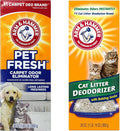Arm & Hammer Pet Odor Control kit, Pet Fresh Carpet Odor Eliminator Long Lasting Freshness + Cat Litter Deodorizer with Baking Soda, 30 oz Each