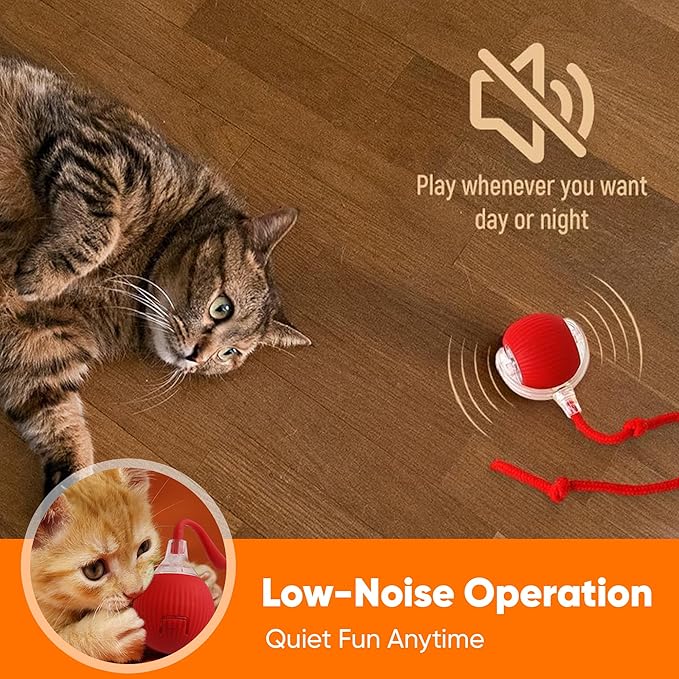 Smart Automatic Rolling Pet Ball, Interactive Electric Toy with Smart Sensor & Auto-Dodging, 6 Hours Playtime Rechargeable for Dogs & Cats (Green,2pcs)