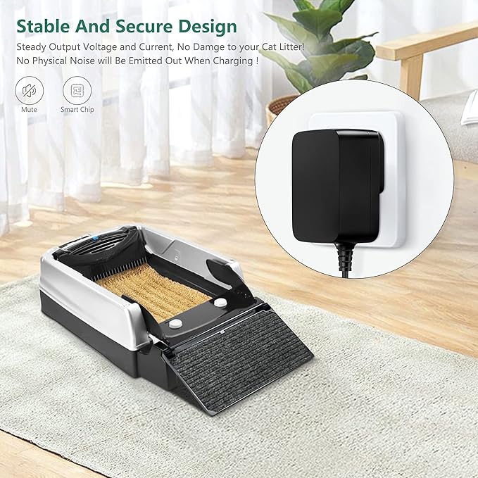 Cat Litter Box Adapter Automatic Self-Cleaning Classic Power Supply Cord Cable Charger (for LitterMaid)