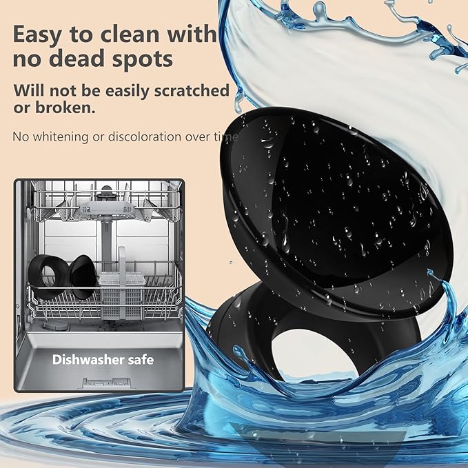 French Bulldog Food Bowl- Slanted Tilted Pug Food Water Bowl,Cat Bowl- Feeder for Frenchie/Shih Tzu/Flat Faced Small Dogs/Puppies/Cats (Black（Ceramic）, 2 Cup)