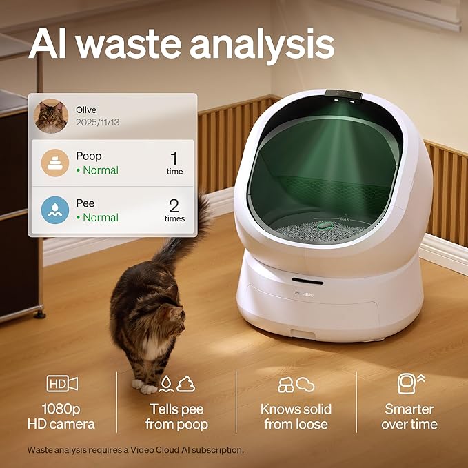 PETLIBRO Luma Automatic Cat Litter Box AI-Camera Waste Analysis, Auto Odor-Control Self Cleaning Cat Litter Box, Open-Top Smart Robot with Multi-Cats Recognition, App Usage Tracking and Safety Sensors