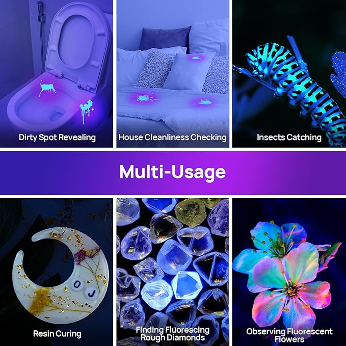 UV Flashlight Black Light, Consciot 12 LED 395nm Ultraviolet Blacklight, Portable Mini Torch Light Pet Urine Detector for Dog/Cat Urine, Dry Stains, Bed Bug, Matching with Pet Odor Eliminator