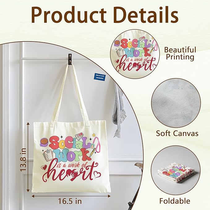 Tote Bag For Women Man, Reusable Work Shopping Grocery Shoulder Bags