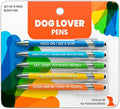 Funny Dog Lover Gift Pen Set – 5 Black Ink Ballpoint Pens with Stylus Tip & Quality Metal Barrel with Doggy-Themed Quotes – Cool Dog Lover Gift for Women, Friends, Vet Tech, Pet Owner, Coworker