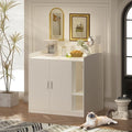 Extra Large Litter Box Enclosure with Adjustable Dog Proof Shelf - Designed for Self-Cleaning and XXL Litter Boxes (White)