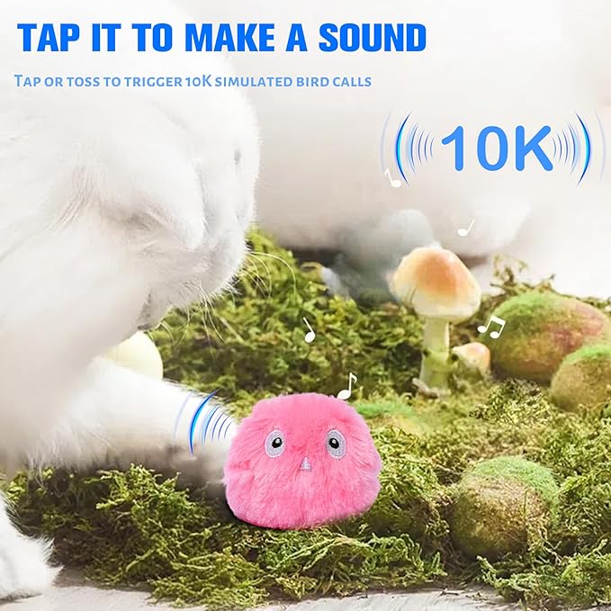 2 Pcs Cat Toy Ball, Speedy Sprint Balls and Chirping Ball, Cat Interactive Toy for Indoor, Kitty Kitten Catnip Exercise Toys