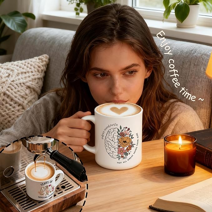 Neurodiversity Autism Awareness Mug, ADHD Autism Acceptance Coffee Cup, SPED Teacher Gifts, Embrace Neurodiversity Not All Great Minds Think Alike Ceramic Coffee Mug 11 oz