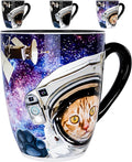 Color Changing Astronaut Cat Coffee Mug 15oz – Heat Sensitive Space Cup with Galaxy Reveal – Funny Novelty Gift, Magic Mug, Unique Cosmic Collectible and gift for Cat Lovers, Christmas & Birthday