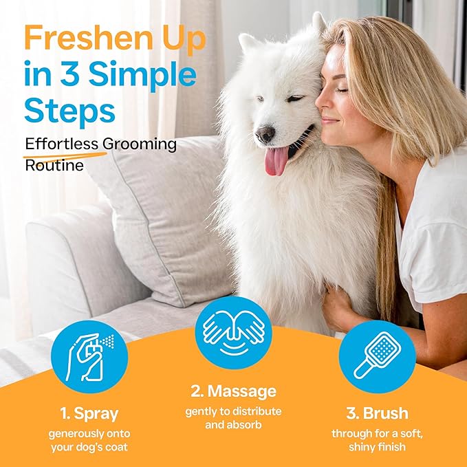 Alpha Dog Series Grooming Body Spray for Dogs & Cats – Long-Lasting Fragrance Deodorizing Mist with Aloe, Odor Eliminator, Alcohol-Free & Non-Toxic Pet Cologne - 8 fl. oz. (Sweet Pea & Vanilla)