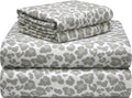 Pointehaven 180 GSM Velvet Feel Luxury 100% Cotton Printed Flannel Sheet Set, Twin XL, Leopard - Warm & Cozy - Pre-Shrunk -Deep Pockets - Elastic All Around-Comfy Double Brushed -
