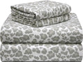 Pointehaven 180 GSM Velvet Feel Luxury 100% Cotton Printed Flannel Sheet Set, Twin, Leopard - Warm & Cozy - Pre-Shrunk -Deep Pockets - Elastic All Around-Comfy Double Brushed -
