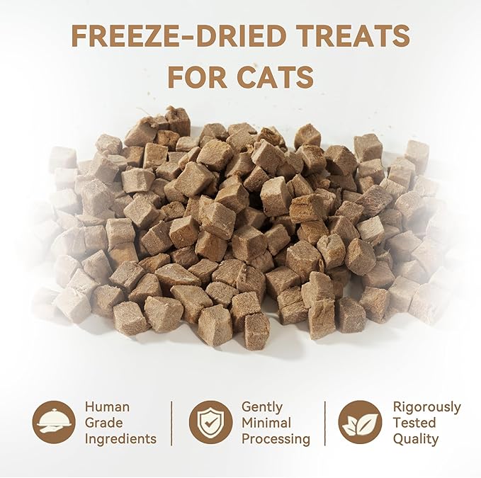 Freeze Dried Beef Liver Cat, Dog Treats, Single Ingredient Food Toppers & Training Snacks, 2 oz