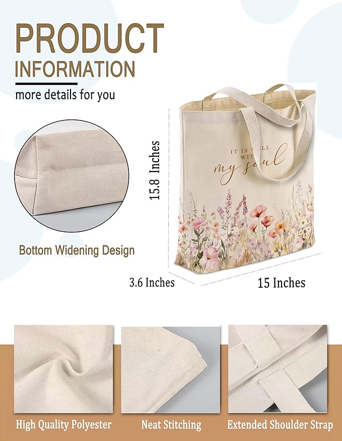 Gifts for Women, Canvas Tote Shopping Reusable Grocery Gift Bags