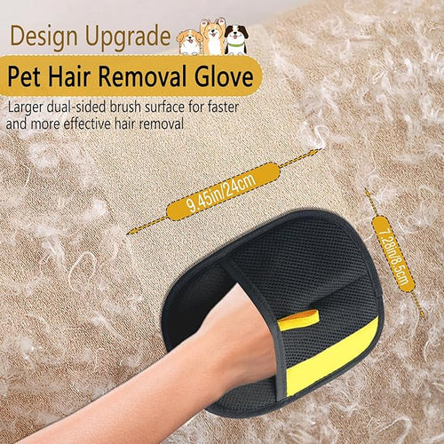 2 Pcs Electrostatic Pet Hair Removal Glove, 2025 Newly Magic Brush Pet Hair Remover for Dogs & Cats, Reusable Animal Fur Grooming Tool for Cleaning Hair on Furniture, Couch, Car Seats, Carpet