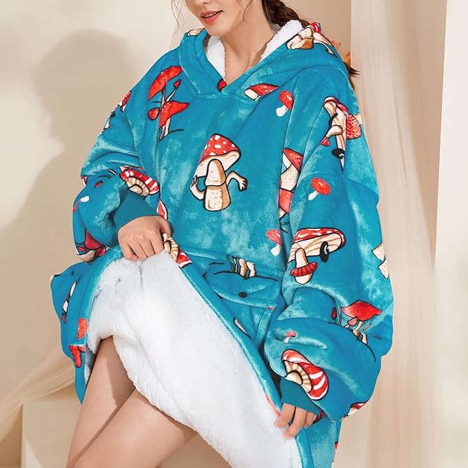 Narecte Cozy Oversized Blanket Hoodie Wearable Blanket Adults Soft Hooded Blanket Hoodie Birthday Gifts for Women Christmas