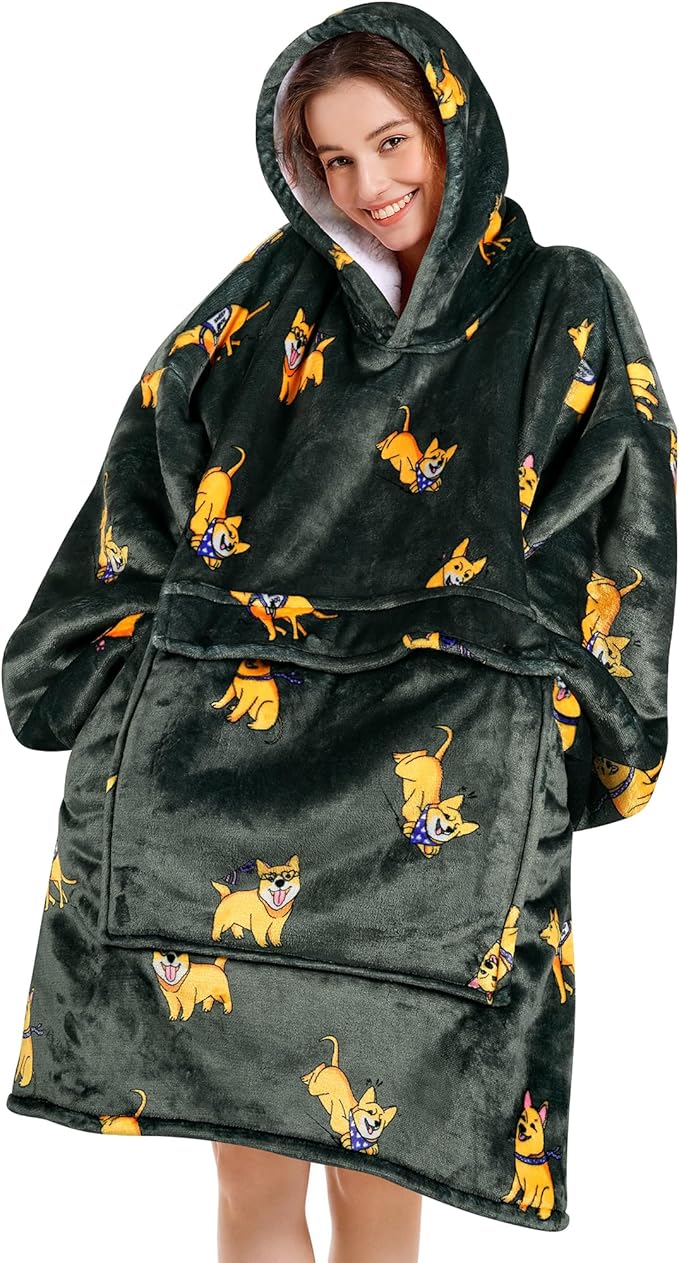 Narecte Cozy Oversized Blanket Hoodie Wearable Blanket Adults Soft Hooded Blanket Hoodie Birthday Gifts for Women Christmas
