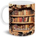 Personalized Book Lover Gifts - Book Lovers Gift For Bookworm, Readers, Librarians, Bookish - Library Bookshelf Mug Custom Avatar & Name - Bookish Gift For Friends, Women, Her