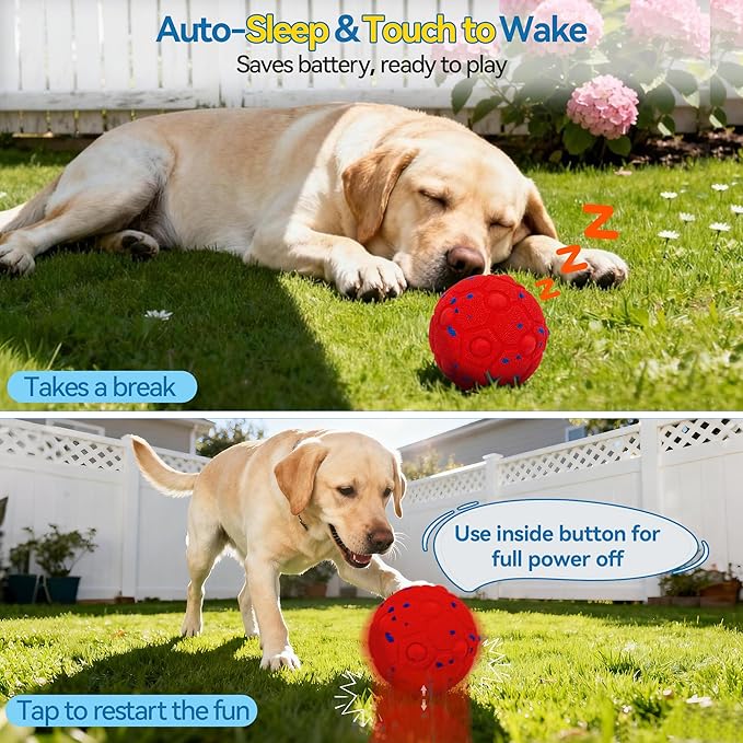 Newget Interactive Dog Toy Ball with Remote, 3 Modes Smart Moving Dog Balls with Touch Wake-Up, Automatic Bouncing/Rolling Chew-Resistant for Medium & Large Dogs to Keep Busy, Indoor/Outdoor