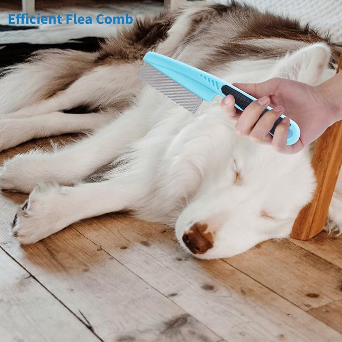Ergonomic Slicker Brush for Long-Haired Dogs, Wooden Handle Dog Brush,Goldendoodles, Labradoodles, Poodles Long Pins for Grooming Loose Hair，Effectively Removes Tangles, Knots and Loose Fur