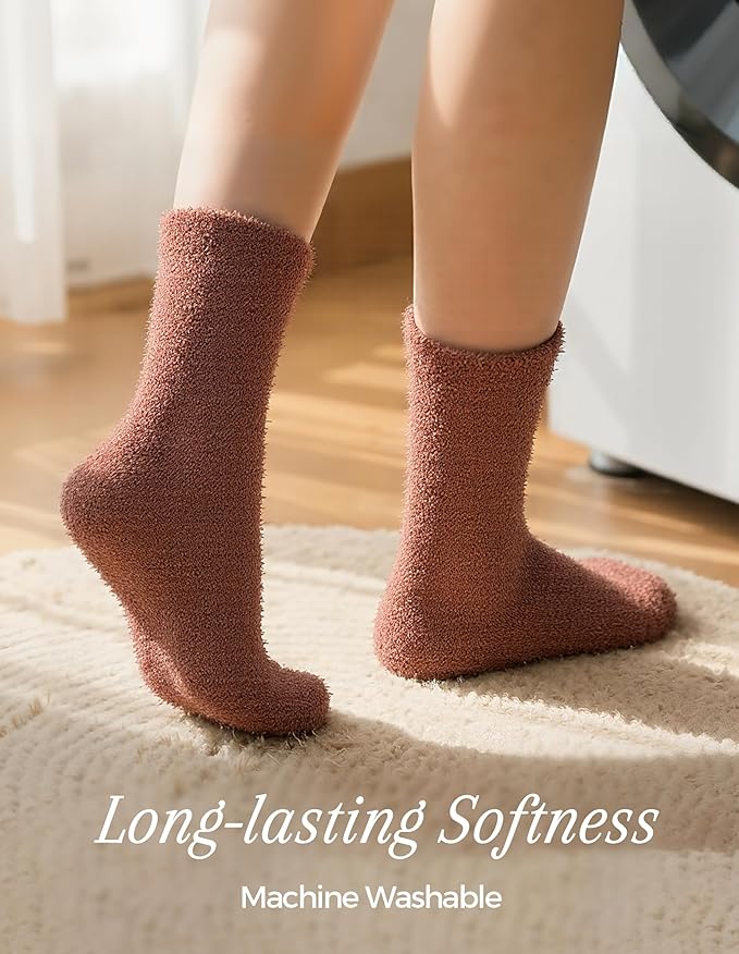 TEHOOK Warm & Cozy Gifts for Women, Fluffy Fuzzy Plush Sleeping Slipper Socks - Soft Warm Fabric