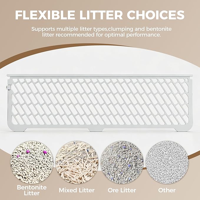 Automatic Cat Litter Box, 68L Self Cleaning Litter Box with APP Control, Dual Safety Protection and Odor Removal for Multiple Cats, White