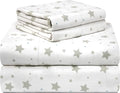 Pointehaven - 180PHTXSSSR 180 GSM Velvet Feel Luxury Cotton Printed Flannel Sheet Set, Twin XL, Stars