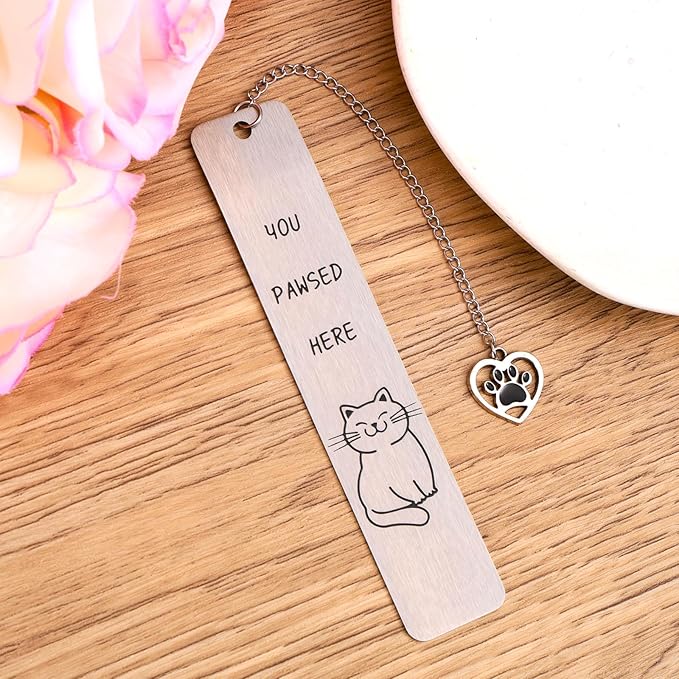 Cute Cat Bookmark, Aesthetic Book Marker Animal Funny Adorable Reading Accessories for Book Lovers Cat Lovers Men Women Teens Boys Girls Gift
