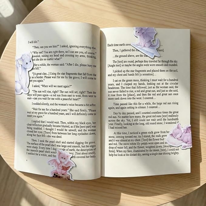 Dragon Magnetic Bookmarks Gifts - 15 Pcs Fantasy Cute Funny Bookmark for Women Kids Book Lovers Students Bookworms Birthday Graduation Gift Magnet Page Clips School Office Reading Accessories
