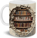 Personalized Book Lover Gifts - Book Lovers Gift For Bookworm, Readers, Librarians, Bookish - Books Are Treasured Wealth Mug Custom Avatar - Bookish Gift For Friends, Women, Her