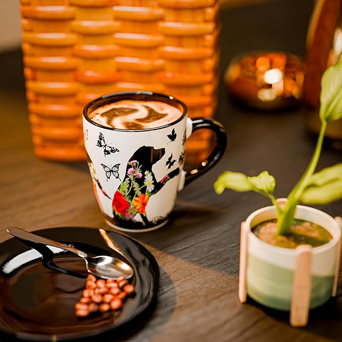 Color Changing Dog Coffee Mug 12OZ - Ceramic Heat Sensitive Cup Hot Cocoa Tea Milk Mugs Hot Drinks and beverages Unique Beautiful Holiday Christmas gift Idea for Dog lovers Furparent women mom grandma