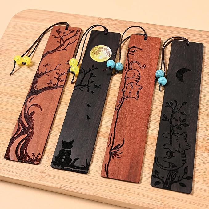 ZQZYMXQ 4Pcs Cute Cat Bookmarks Set for Women,Animal Book Mark Cat Lovers Gift Ideas Gifts for Readers (Cat Set)