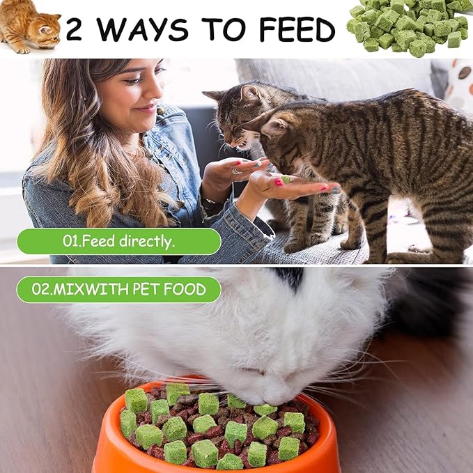 HavenJanny 120g Freezed Drying Cat Grass Treats for Cats, Cat Grass Teething Stick Snacks for Cats Hairball Removal and Teeth Cleaning