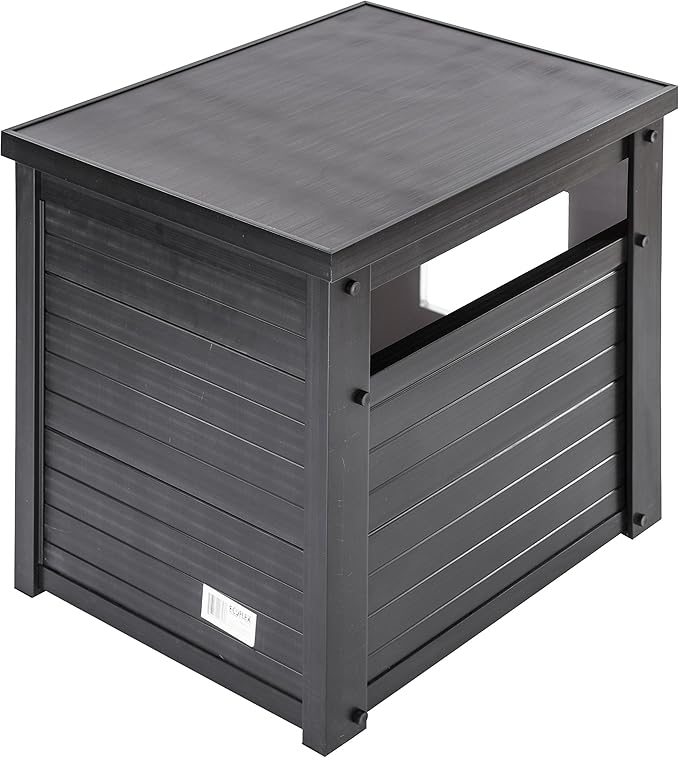 New Age Pet ECOFLEX Litter Loo Moisture and Odor Resistant Enclosure & End Table, No‑Tools Assembly, 10 Year Warranty, Espresso Black, Standard