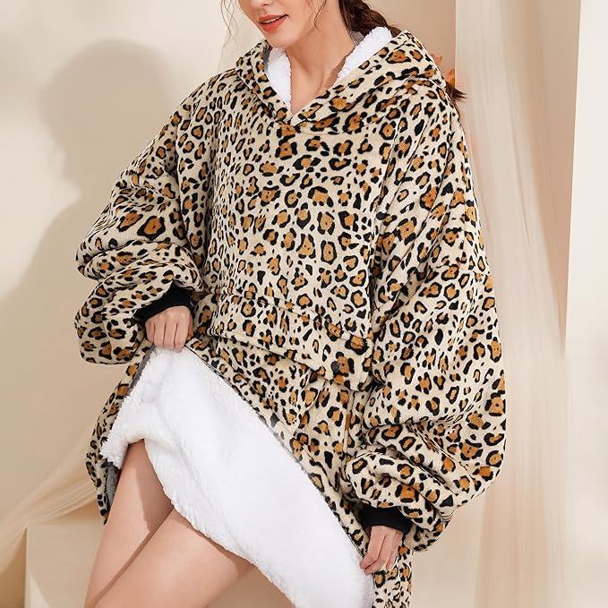 Narecte Cozy Oversized Blanket Hoodie Wearable Blanket Adults Soft Hooded Blanket Hoodie Birthday Gifts for Women Christmas