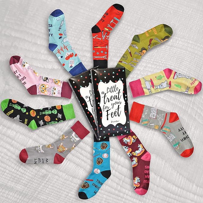 Cavertin Women's Novelty Socks with Gift Box Cat Lover Dog Mom Book Lover Cat Mom Llama Unicorn Sloth Corgi