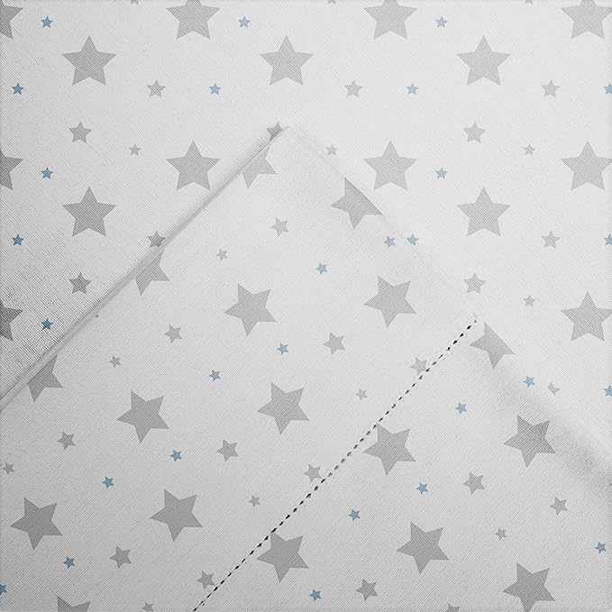 Pointehaven Bedding 4 Pieces King Flannel Sheet Set-180 GSM 100% Cotton- Pre-Shrunk & Deep Pockets- Easy Fit Elastic All Around-Comfy Double Brushed- Bed Sheets Sets (King, Stars)