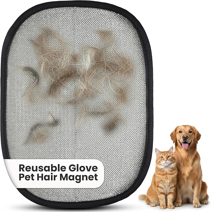 Pet Hair Removal Glove for Cats and Dogs, Electrostatic Magic Brush Pet Hair Remover for Dog Couch, Available in Blue, Purple, Pink, Brown- Perfect for Pet Owners (Brown)