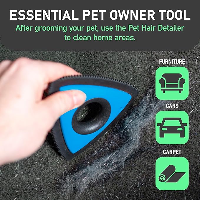 Maxpower Planet Pet Grooming Rake and Mini Pet Hair Remover Tool, Undercoat Rake for Dogs & Hair Remover for Car Carpet, Cat Fur Removal and Double-Sided Deshedding Dematting Tool for Dogs and Cats
