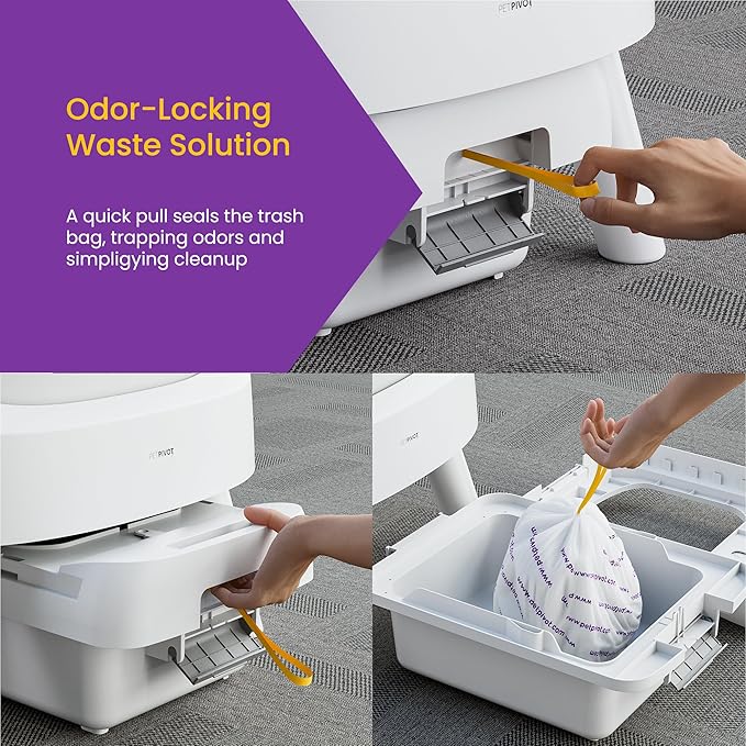 PetPivot Litter Box Liners for AutoScooper 11 Open Top Self Cleaning Litter Box, 3 Rolls 60 pcs