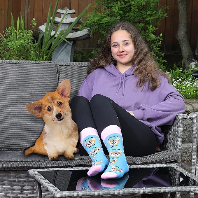 Cavertin Women's Novelty Socks with Gift Box Cat Lover Dog Mom Book Lover Cat Mom Llama Unicorn Sloth Corgi