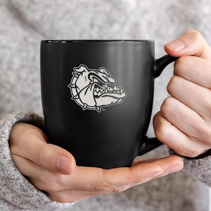 Rico Industries NCAA (D/E/F & G) Standard 15oz Laser Engraved Matte Black Ceramic Bistro Mug - For Hot or Cold Drinks